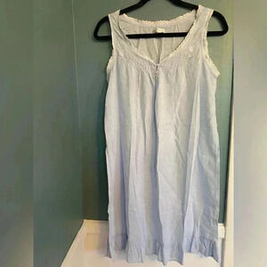 Miss Elaine women’s cotton nightgown - small - blue white polka dots